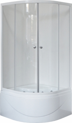 Душевой уголок Royal Bath RB 90BK-T четверть круга, двери раздвижные, стекло прозрачное