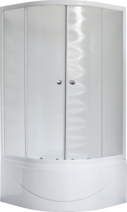 Душевой уголок Royal Bath RB 100BK-C четверть круга, двери раздвижные, стекло рифленое