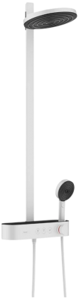 Душевая стойка Hansgrohe Pulsify Showerpipe 260 2jet 24240700, матовый белый, штанга 111.4 см, шланг пластиковый 160 см