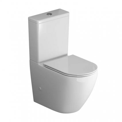 Унитаз-компакт напольный Grossman GR-4407SQ, с микролифтом, белый глянец, 39x66 см