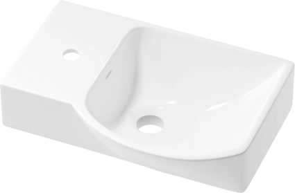 Раковина маленькая в туалет Wellsee WC Area 151808000 45, глянцевая белая, цвет белый