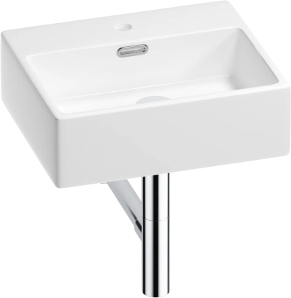 Накладная раковина Wellsee Graceful Pro 201001311, 43, с сифоном и донным клапаном, глянцевый белый, хром