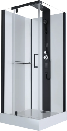 Душевая кабина Black&White Galaxy G8702, 900х900х2170, с низким поддоном, квадратная, с гидромассажем