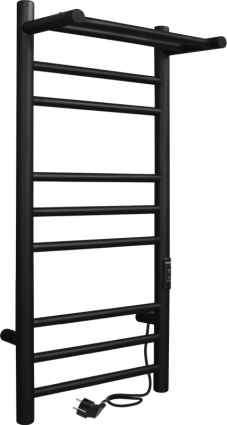 Полотенцесушитель электрический Indigo Line Trinity LСLTE70-30PBRRt, с полкой, черный муар, лесенка