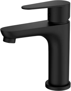 Смеситель для раковины Wonzon & Woghand WW-A40202-MB черный матовый однорычажный, длина излива 10.5 см