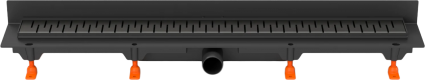 Душевой трап (лоток) MCH Chudej Medium CH850MC2 85 см, матовый черный, к стене, выпуск боковой