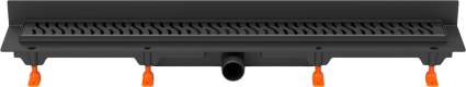 Душевой трап (лоток) MCH Chudej Harmony CH750HC2 75 см, матовый черный, к стене, выпуск боковой