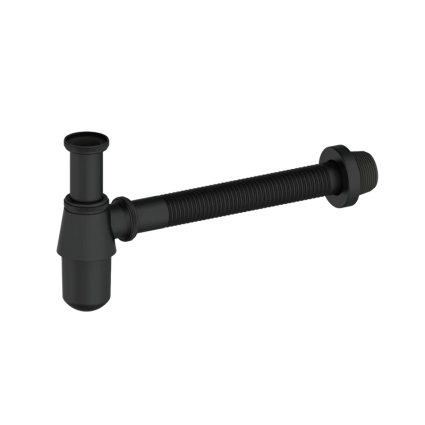 Сифон для раковины Wonzon & Woghand WW-88SS102-MB, черный матовый, выпуск боковой