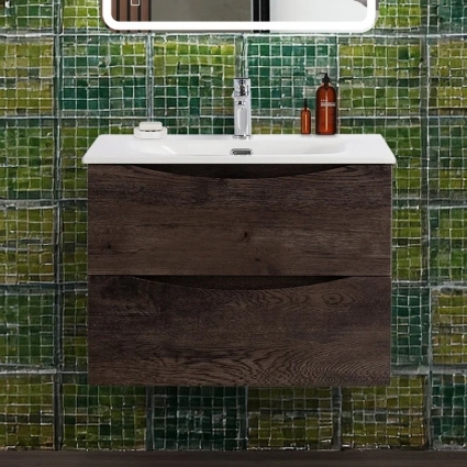 Тумба под раковину BelBagno Marino-cer-n 70 подвесная, rovere nature grigio, матовая, с ящиками