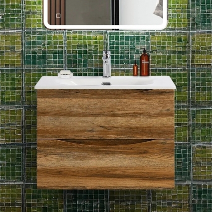 Тумба под раковину BelBagno Marino-cer-n 70 подвесная, rovere rustico, матовая, с ящиками
