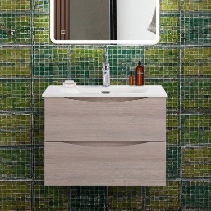 Тумба под раковину BelBagno Marino-cer-n 70 подвесная, rovere grigio, матовая, с ящиками