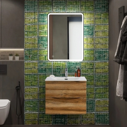 Мебель для ванной комнаты BelBagno Marino-cer-n 60, подвесная, rovere rustico, матовая, с ящиками