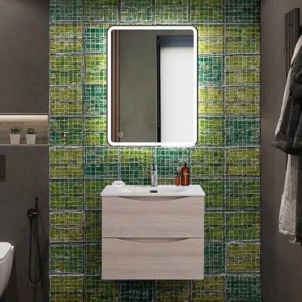 Мебель для ванной комнаты BelBagno Marino-cer-n 60, подвесная, rovere grigio, матовая, с ящиками