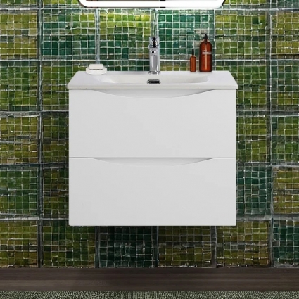 Тумба под раковину BelBagno Marino-cer-n 60 подвесная, bianco opaco, матовая, с ящиками