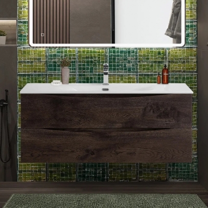 Тумба под раковину BelBagno Marino-cer-n 120 подвесная, rovere nature grigio, матовая, с ящиками