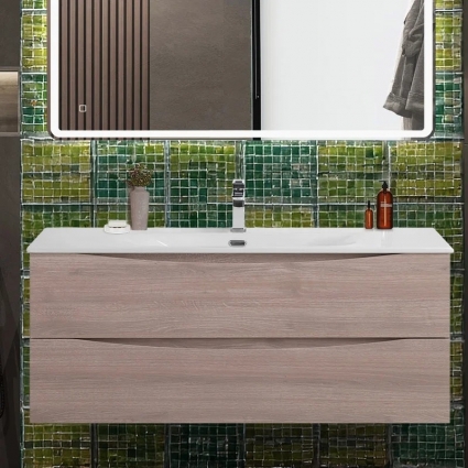 Тумба под раковину BelBagno Marino-cer-n 120 подвесная, rovere grigio, матовая, с ящиками