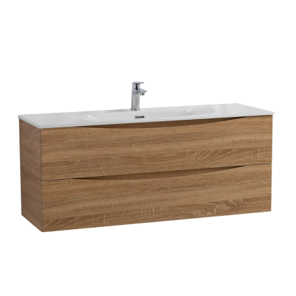 Тумба под раковину BelBagno Marino-cer-n 120 подвесная, rovere bianco, матовая, с ящиками