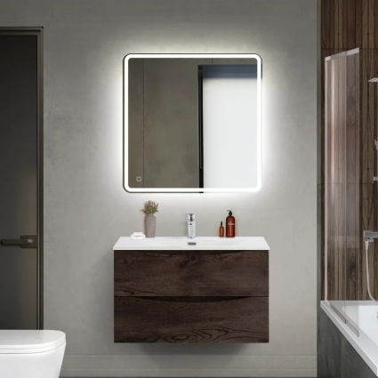 Мебель для ванной комнаты BelBagno Marino-cer-mini 80, подвесная, rovere nature grigio, матовая, с ящиками