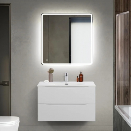 Мебель для ванной комнаты BelBagno Marino-cer-mini 80, подвесная, bianco opaco, матовая, с ящиками