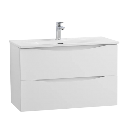 Тумба под раковину BelBagno Marino-cer-mini 80 подвесная, bianco lucido, глянцевая, с ящиками
