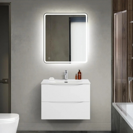 Мебель для ванной комнаты BelBagno Marino-cer-mini 70, подвесная, bianco opaco, матовая, с ящиками