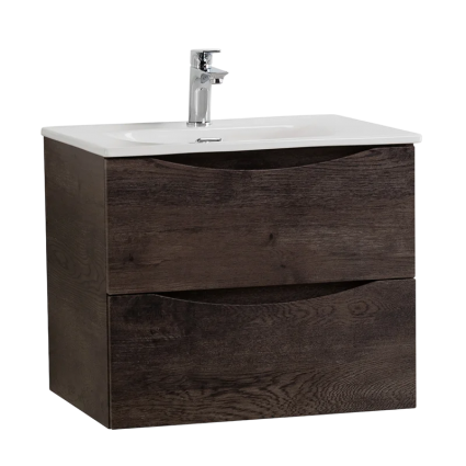 Тумба под раковину BelBagno Marino-cer-mini 60 подвесная, rovere nature grigio, матовая, с ящиками