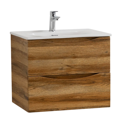 Тумба под раковину BelBagno Marino-cer-mini 50 подвесная, rovere rustico, глянцевая, с ящиками