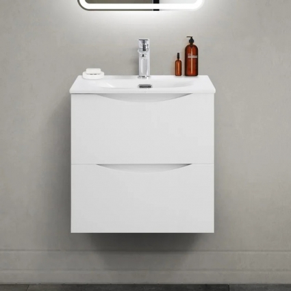 Тумба под раковину BelBagno Marino-cer-mini 50 подвесная, bianco opaco, матовая, с ящиками