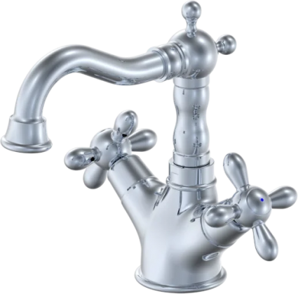 Смеситель для раковины Wonzon & Woghand WW-88139020-CR хром двухвентильный, длина излива 12.8 см