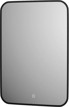 Зеркало Defesto Aura DF 2974S 50x70, с теплой подсветкой, сенсорный выключатель, черное