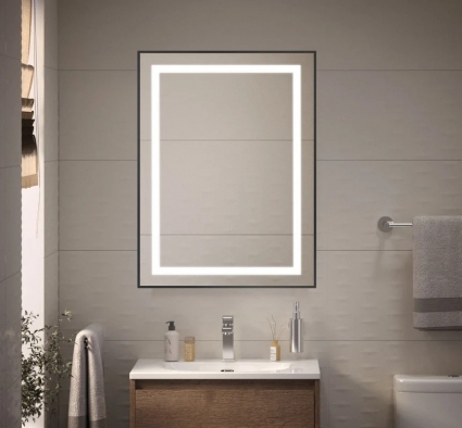 Зеркало BelBagno Kraft, 60x80, с подсветкой, черное