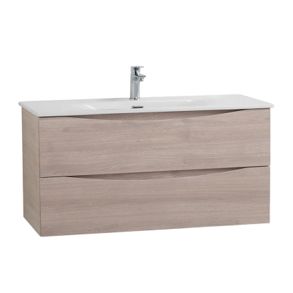 Тумба с раковиной BelBagno Marino-cer-n 100, подвесная, rovere grigio, матовая, с ящиками