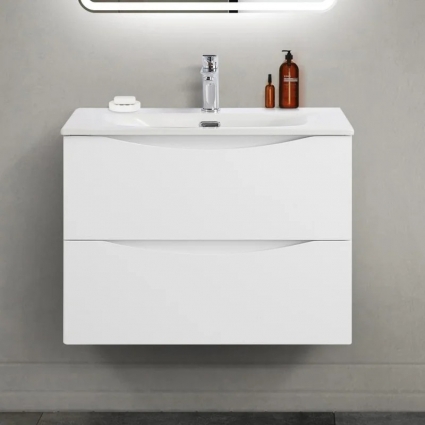 Тумба с раковиной BelBagno Marino-cer-mini 70, подвесная, bianco opaco, матовая, с ящиками