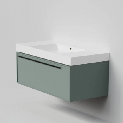 Тумба с раковиной La Fenice Elba 100, подвесная, grigio, раковина Cubo 100, матовая, с ящиками