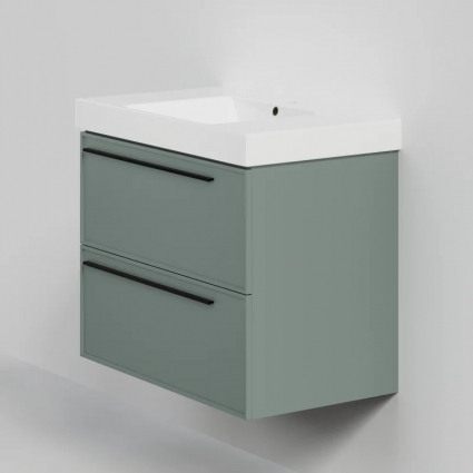 Тумба с раковиной La Fenice Elba Twin 80, подвесная, grigio, раковина Cubo 80, матовая, с ящиками