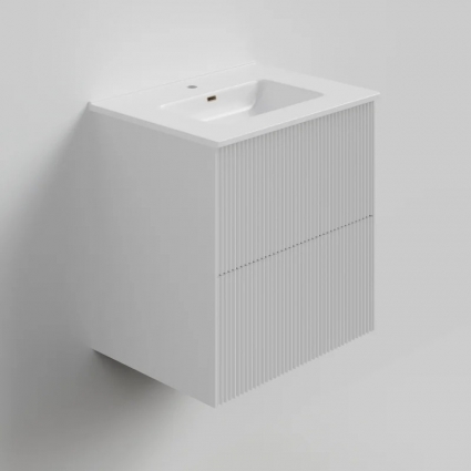 Тумба с раковиной La Fenice Terra Twin 60, подвесная, bianca, раковина Slim Line 60 см, матовая, с доводчиками