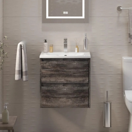 Тумба с раковиной BelBagno Kraft 39 50, pino pasadena, раковина BB-8099-3-50, подвесная, матовая