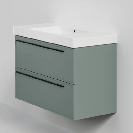 Тумба с раковиной La Fenice Elba Twin 100, подвесная, grigio, раковина Cubo 100, матовая, с ящиками