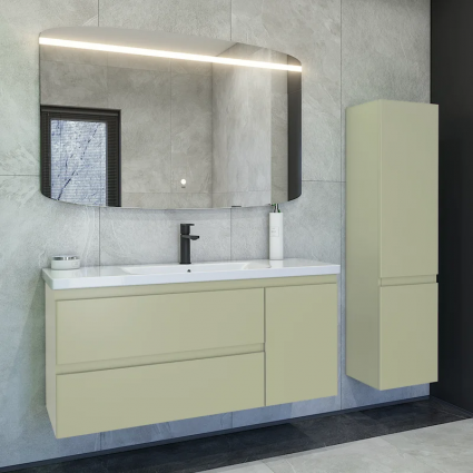 Мебель для ванной комнаты Caprigo Forte 120 R, подвесная, фисташка, матовая, с доводчиками