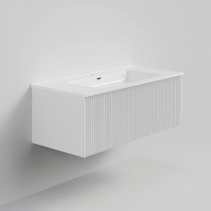Тумба с раковиной La Fenice Terra 100, подвесная, bianca, раковина Slim Line 100 см, матовая, с ящиками