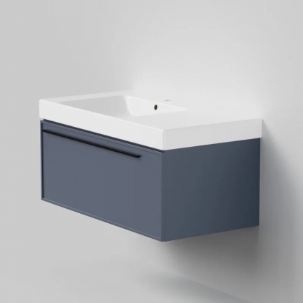 Тумба с раковиной La Fenice Elba 90, подвесная, blu grigio, раковина Cubo 90 L, матовая, с ящиками