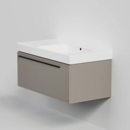 Тумба с раковиной La Fenice Elba 90, подвесная, cappuccino, раковина Cubo 90 R, матовая, с доводчиками