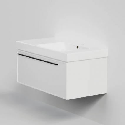 Тумба с раковиной La Fenice Elba 90, подвесная, bianca, раковина Cubo 90 R, матовая, с ящиками
