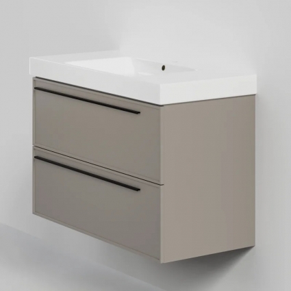 Тумба с раковиной La Fenice Elba Twin 100, подвесная, cappuccino, раковина Cubo 100, матовая, с ящиками