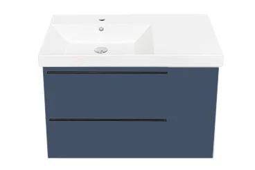 Тумба с раковиной La Fenice Elba Twin 90, подвесная, blu grigio, раковина Cubo 90 L, матовая, с доводчиками