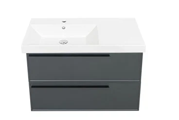 Тумба с раковиной La Fenice Elba Twin 90, подвесная, grigio, раковина Cubo 90 L, матовая, с ящиками