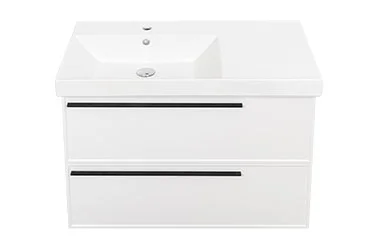 Тумба с раковиной La Fenice Elba Twin 90, подвесная, bianca, раковина Cubo 90 L, матовая, с ящиками