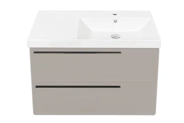 Тумба с раковиной La Fenice Elba Twin 90, подвесная, cappuccino, раковина Cubo 90 R, матовая, с доводчиками