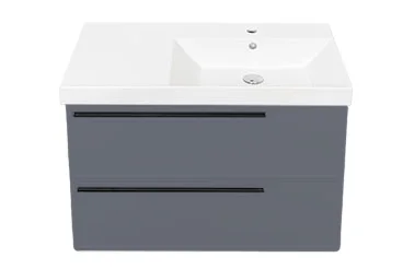 Тумба с раковиной La Fenice Elba Twin 90, подвесная, blu grigio, раковина Cubo 90 R, матовая, с доводчиками