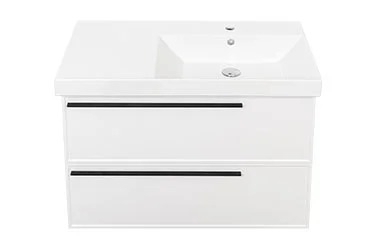 Тумба с раковиной La Fenice Elba Twin 90, подвесная, bianca, раковина Cubo 90 R, матовая, с ящиками
